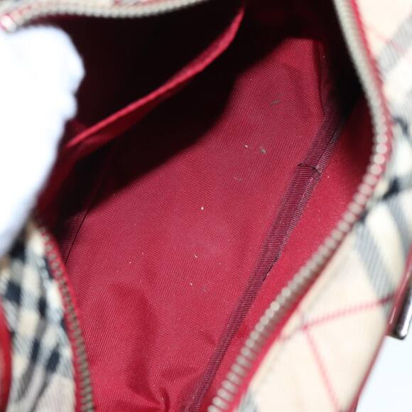 Burberry Nova Check Blue Label Shoulder Bag Nylon Beige Red Silver - Picture 12 of 16